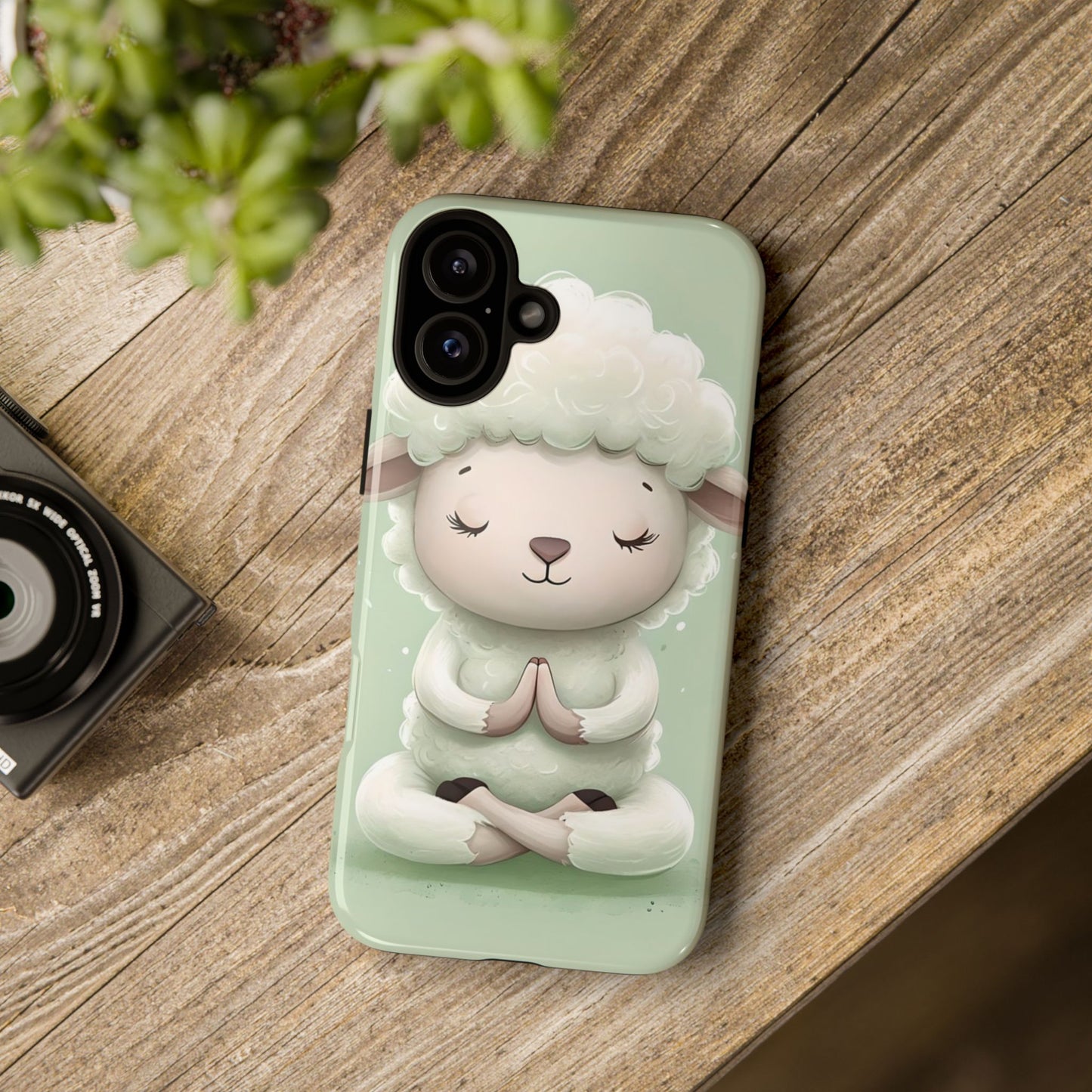 Meditating Lamb Phone Case — Cute Pastel Protective iPhone Cover