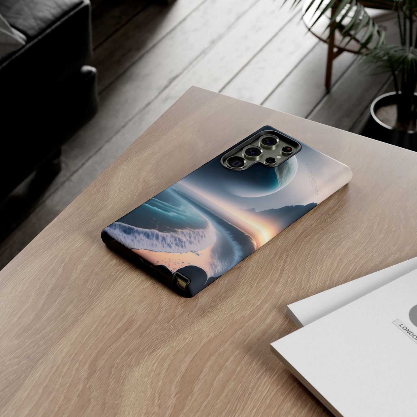 Galaxy Ocean Phone Case — Surreal Planet Beach Tough Case