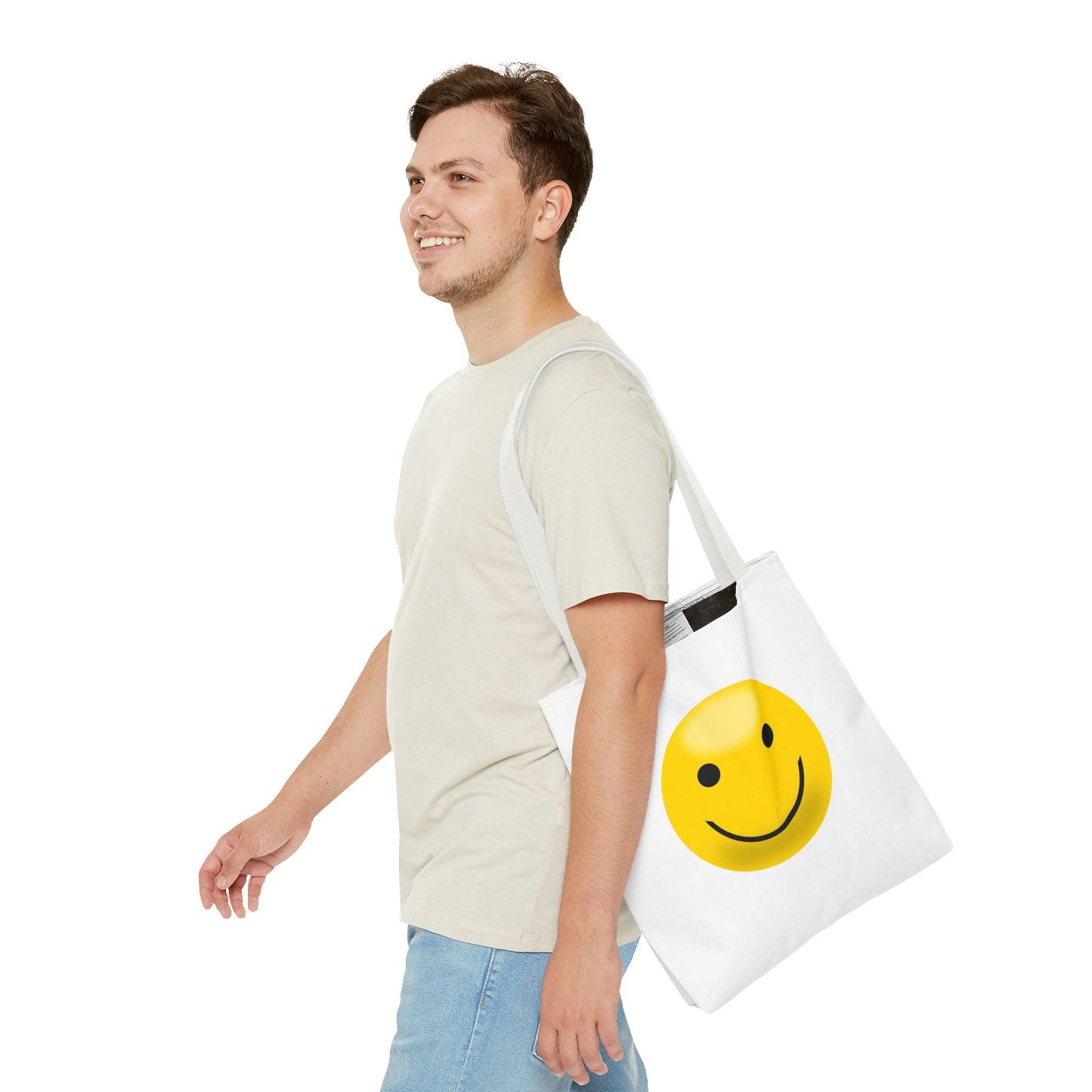 Smiley Face Tote Bag, Eco-Friendly Shopping Bag