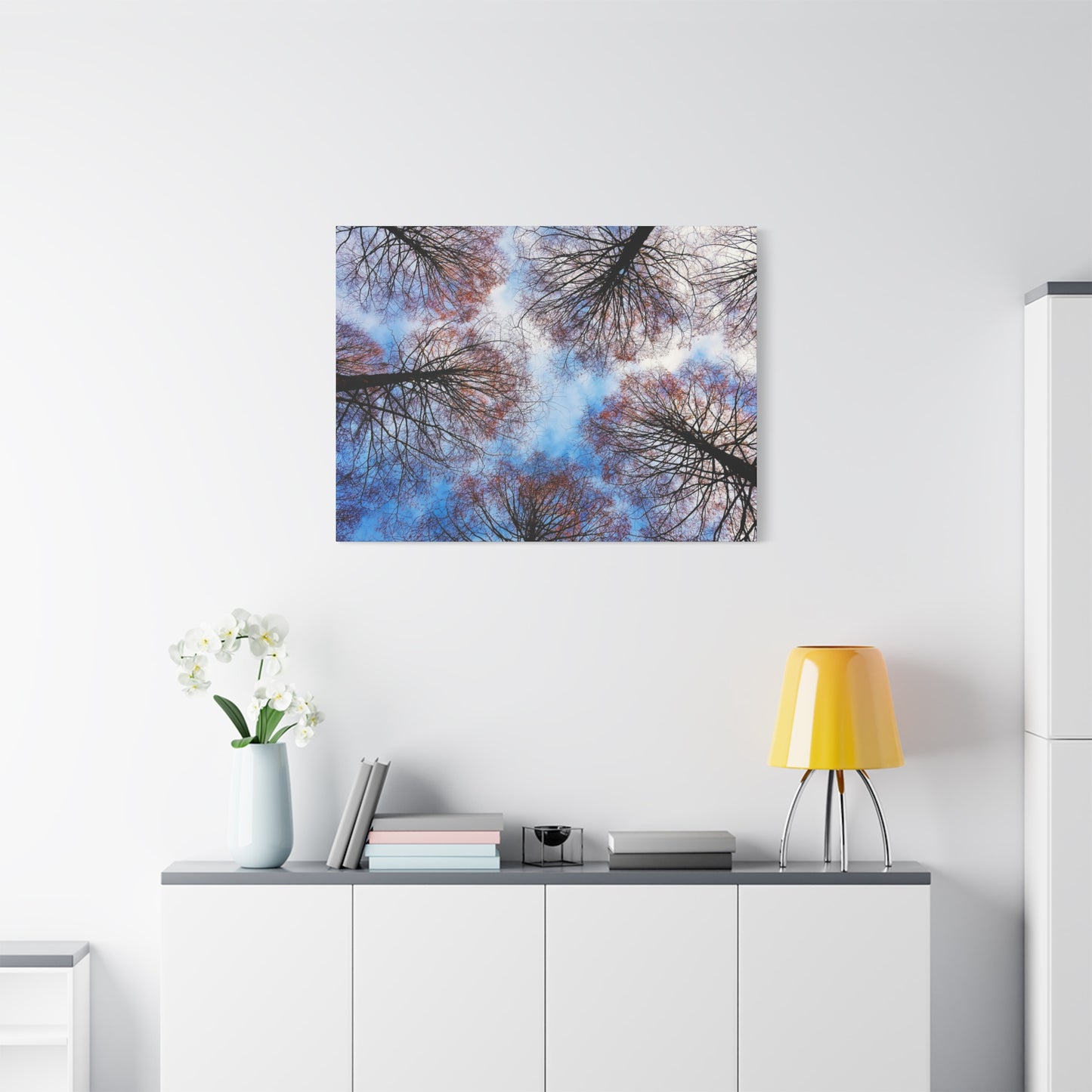 Canopy Sky Canvas Print — Winter Tree Tops Wall Art