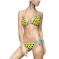 Polka Dot Women's Bikini Swimsuit, Triangle Swimwear, Cute Beach Outfit, Summer Holiday Swim, Pool Party Essential, Vibrant Swimwear