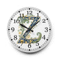 Floral Monogram "Z" Acrylic Wall Clock — Vintage Botanical Initial Clock