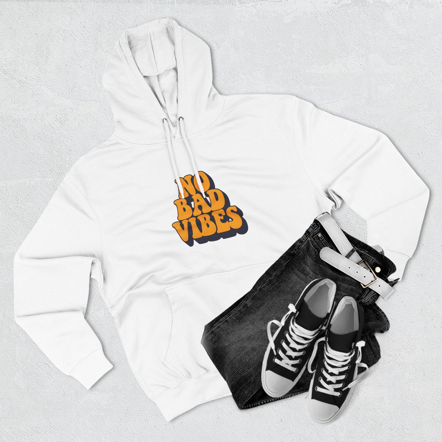 Good Vibes Only Fleece Hoodie for Positive Energy Lovers, Motivational Comfort, Chill Attire, Casual Wear, Gift for Friends