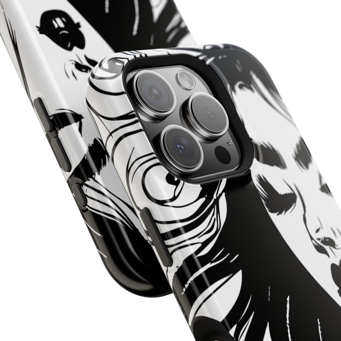Artistic Black & White Portrait Phone Case — Magnetic Impact-Resistant