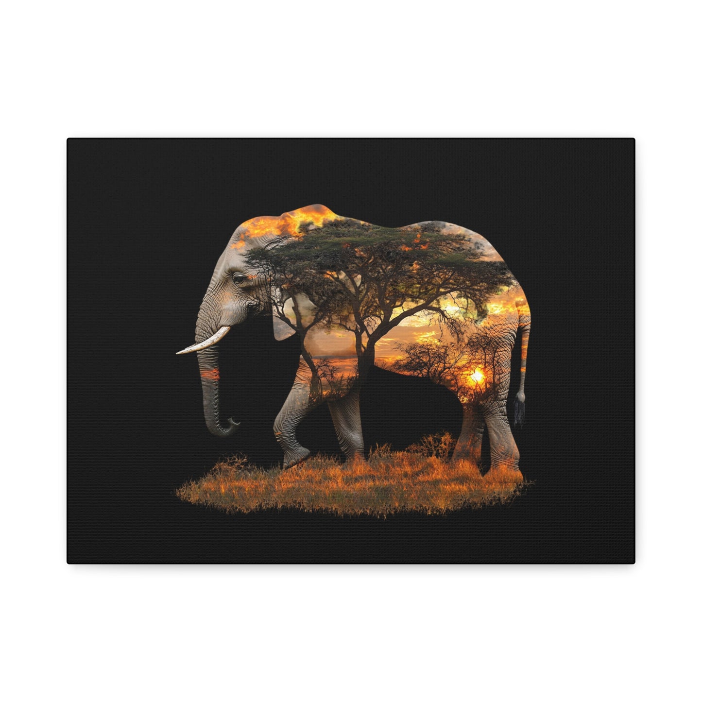 Elephant Tree Matte Canvas Art