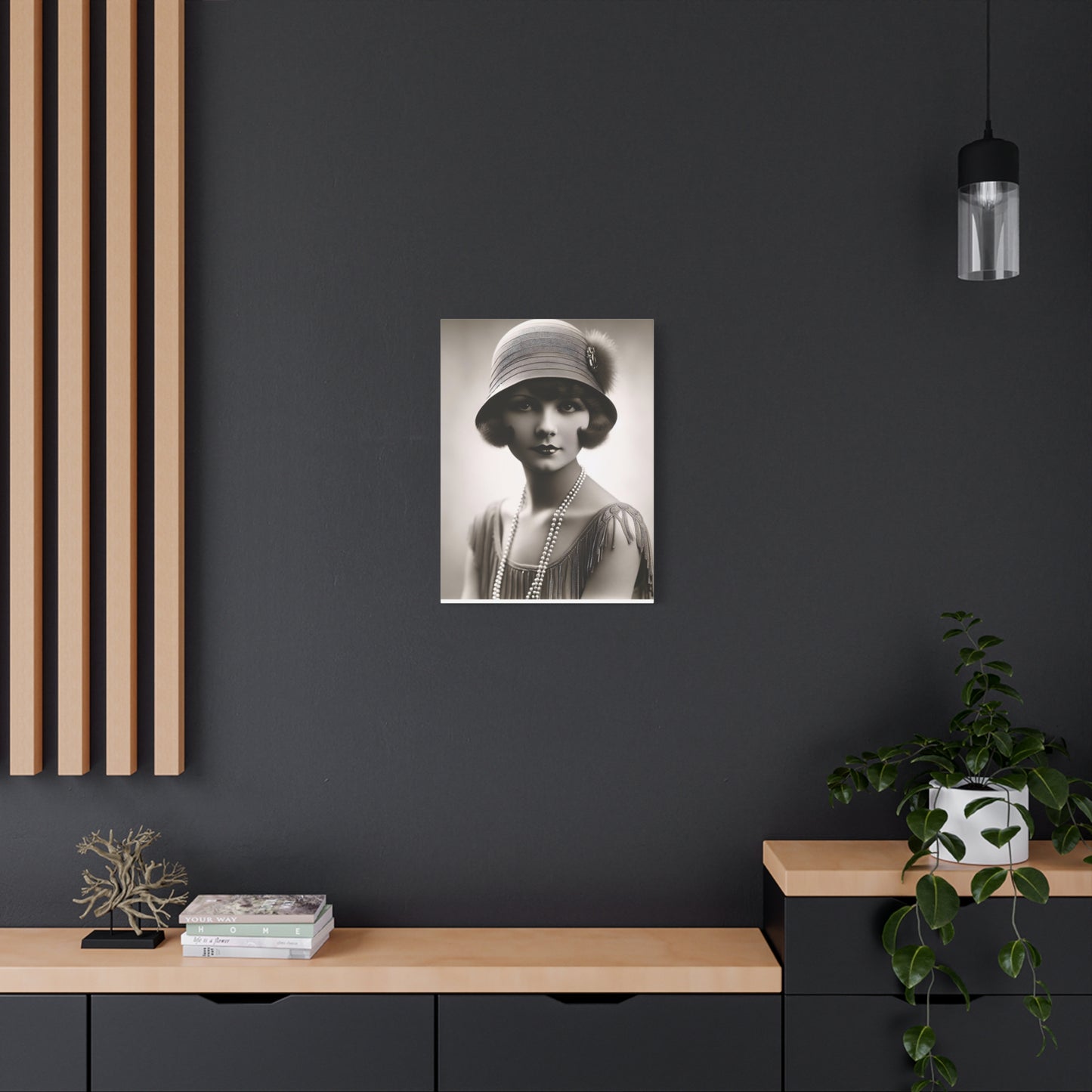 Vintage 1920s Flapper Portrait Canvas