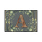 Personalized Monogram Floor Mat - Rustic Wood 'A' with Greenery Welcome Rug - Letter A