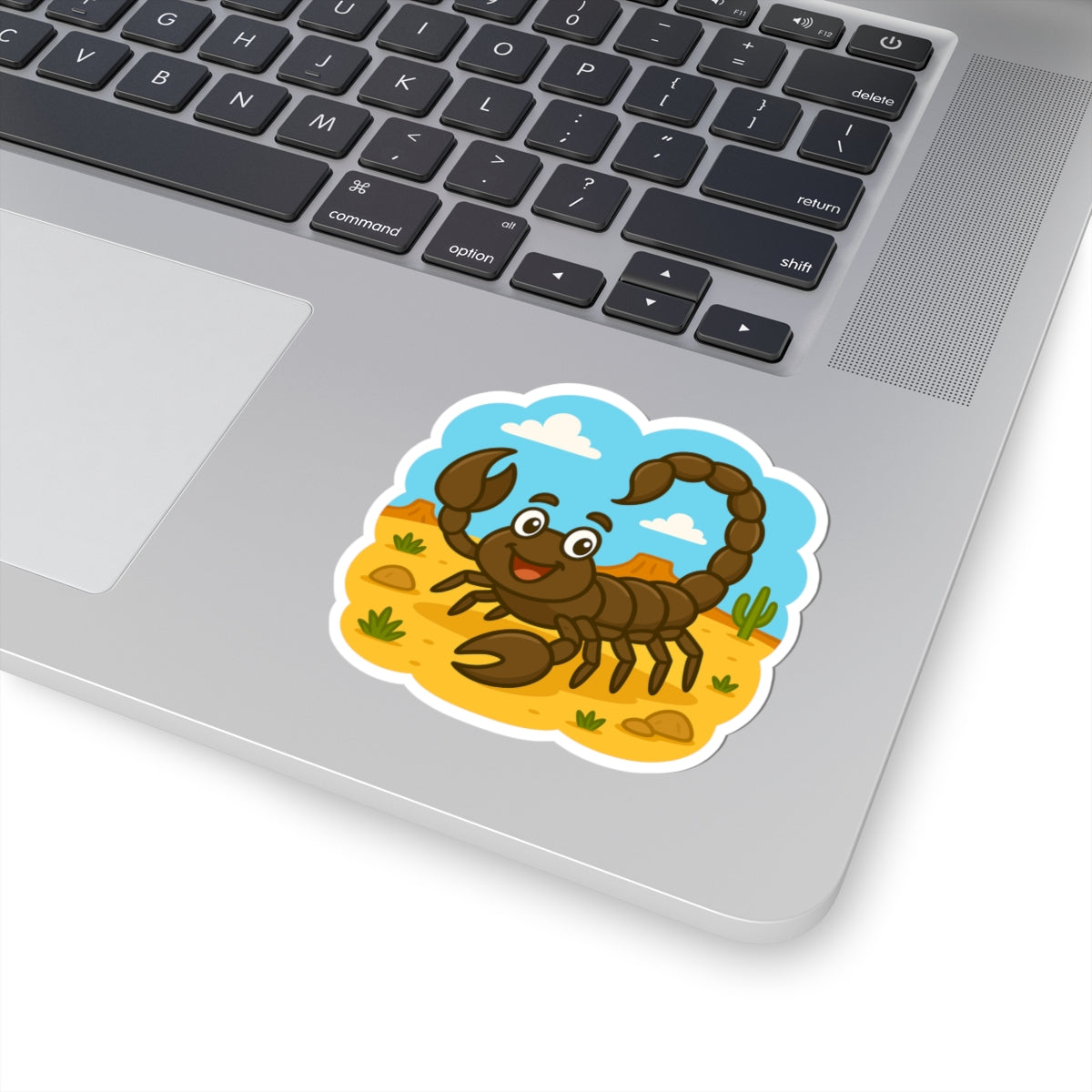 Cute Scorpion Sticker — Desert Cartoon Kiss-Cut Decal for Laptops & Journals