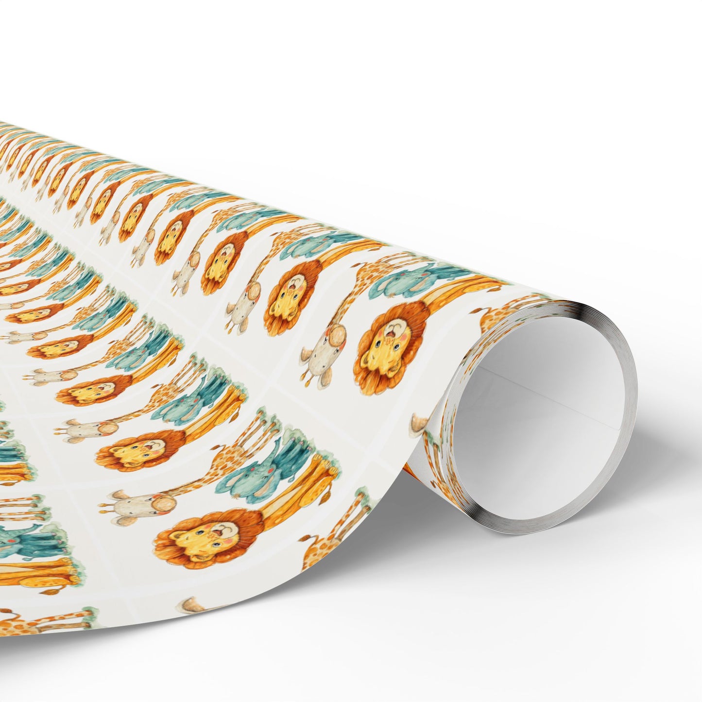 Lion Pattern Gift Wrapping Paper Roll — Whimsical Safari Kids Birthday Wrap
