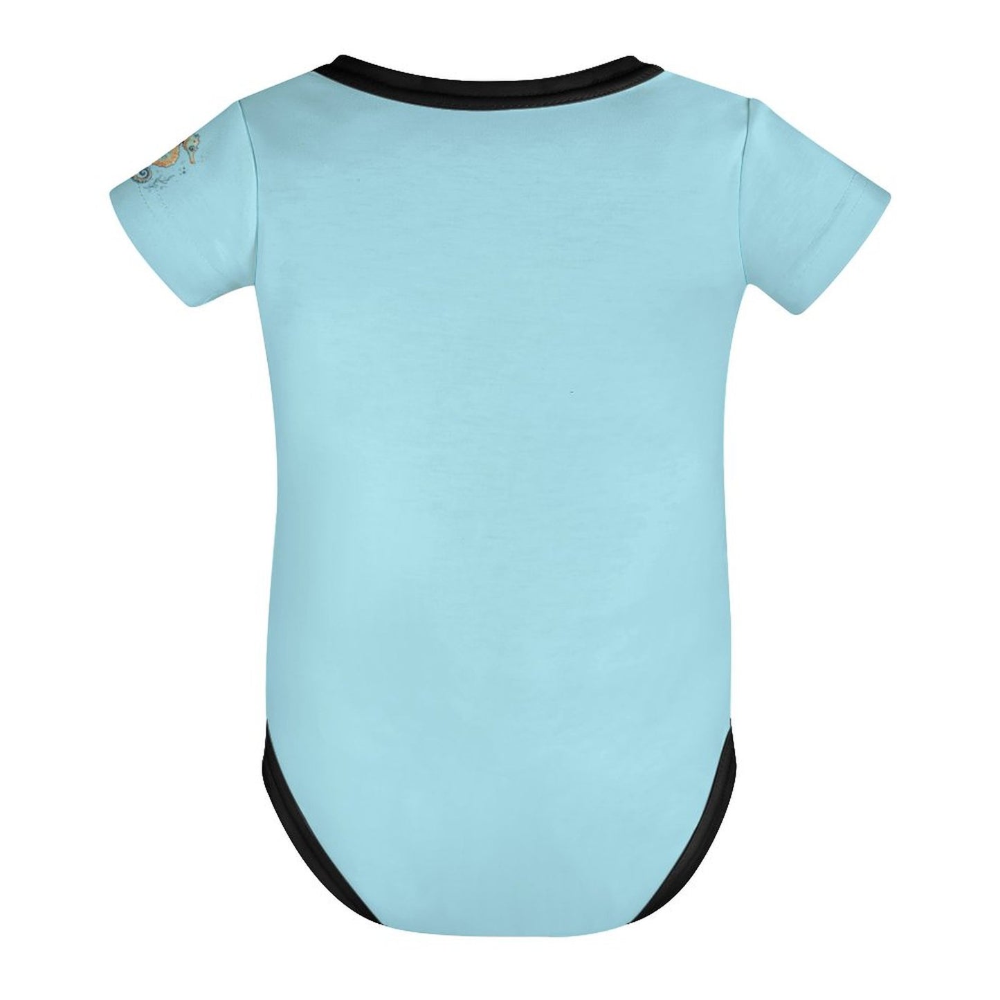 Faux Cotton Short Sleeve Baby Romper Marine