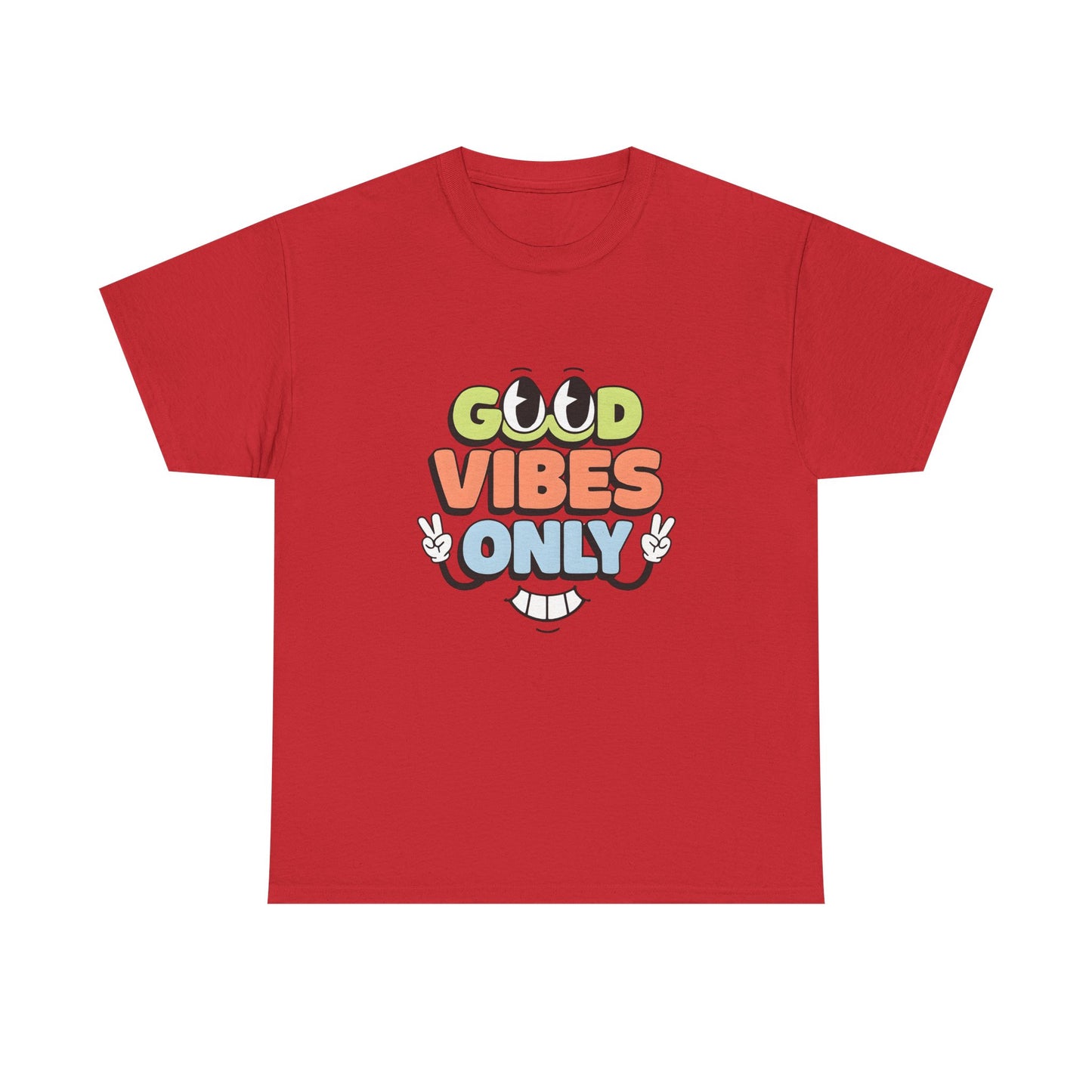 Good Vibes Only Unisex Heavy Cotton Tee, Casual Tee, Positive Message Shirt, Summer Fashion, Gift for Friends, Outdoor Wear