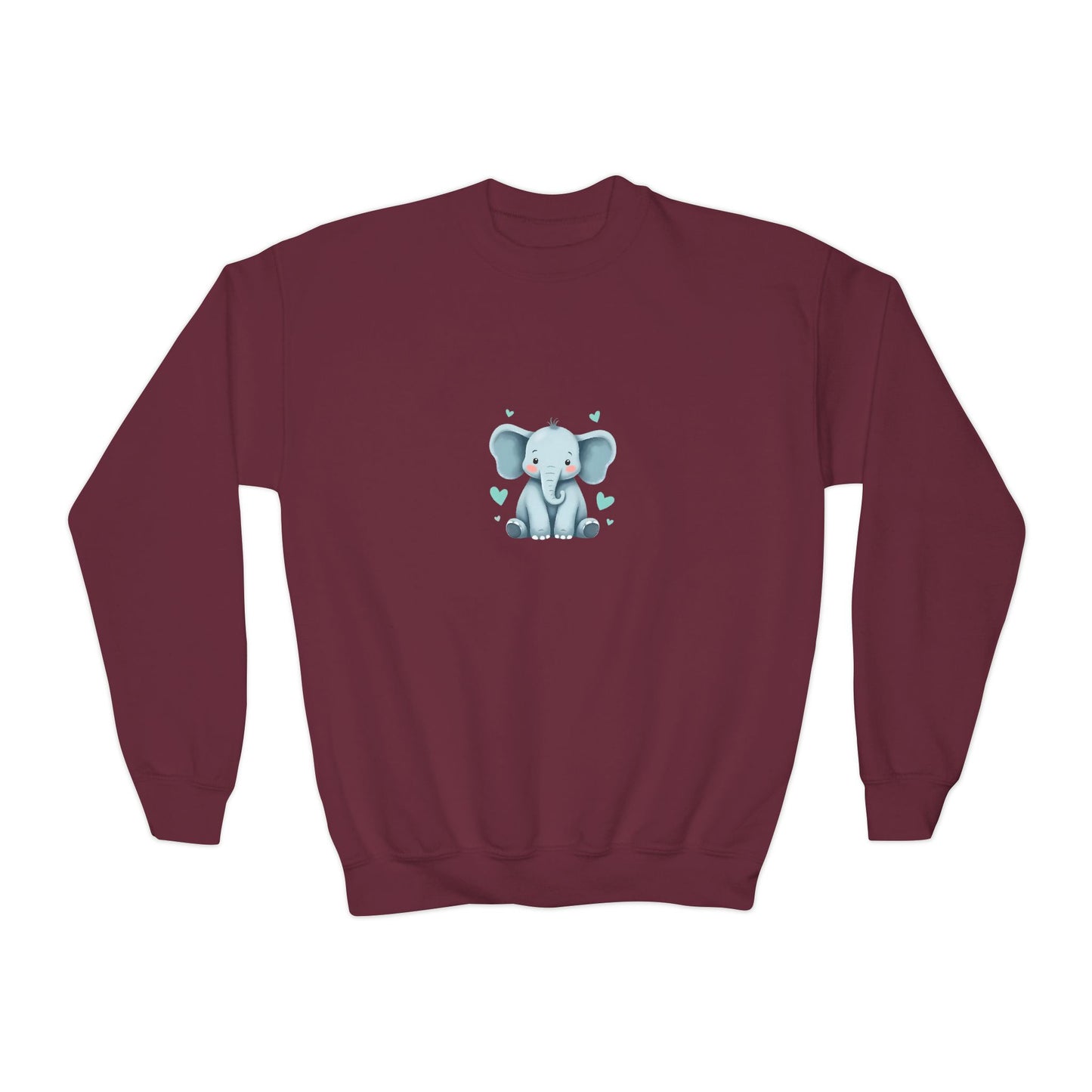 Adorable Elephant Youth Crewneck Sweatshirt