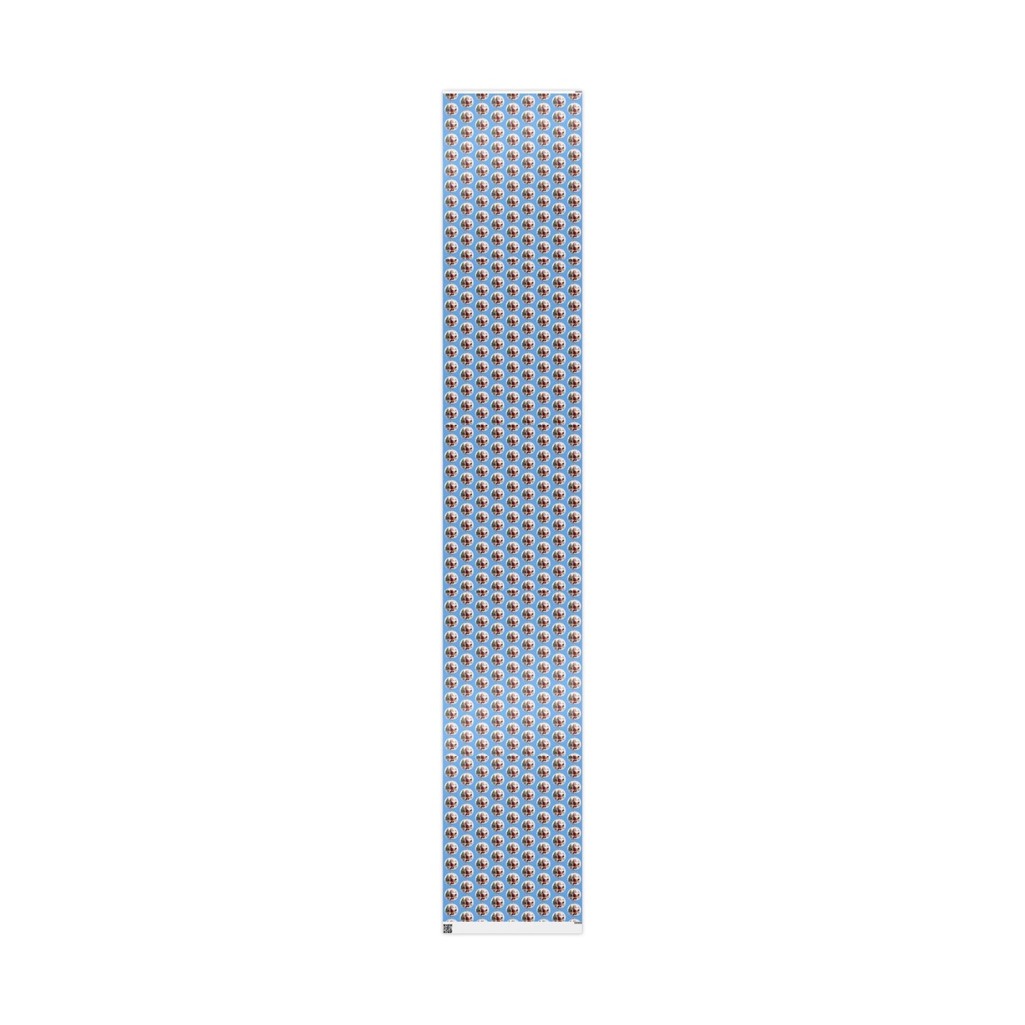Santa Ornament Pattern Wrapping Paper – Blue Christmas Gift Wrap Roll