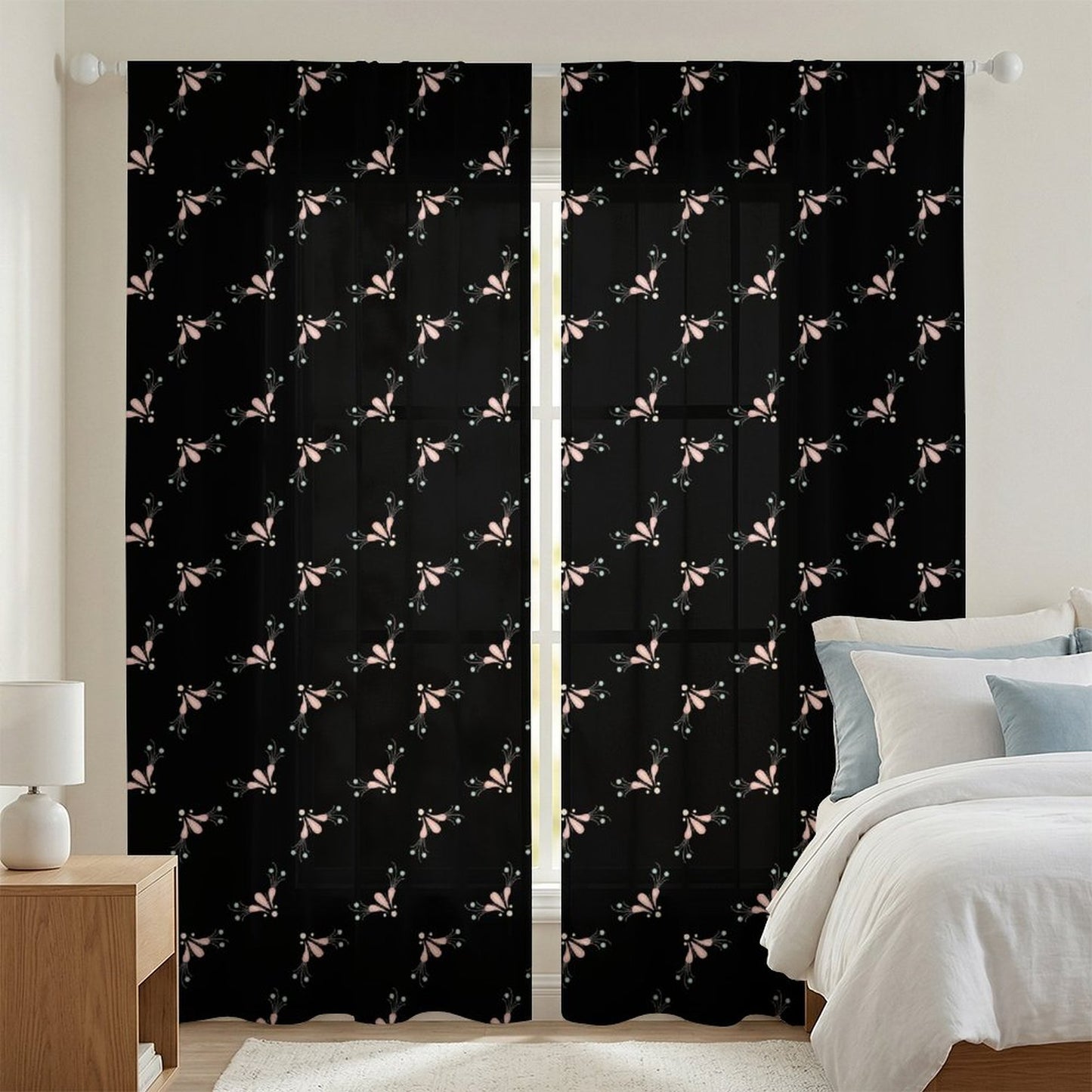 Sheer Curtain Black