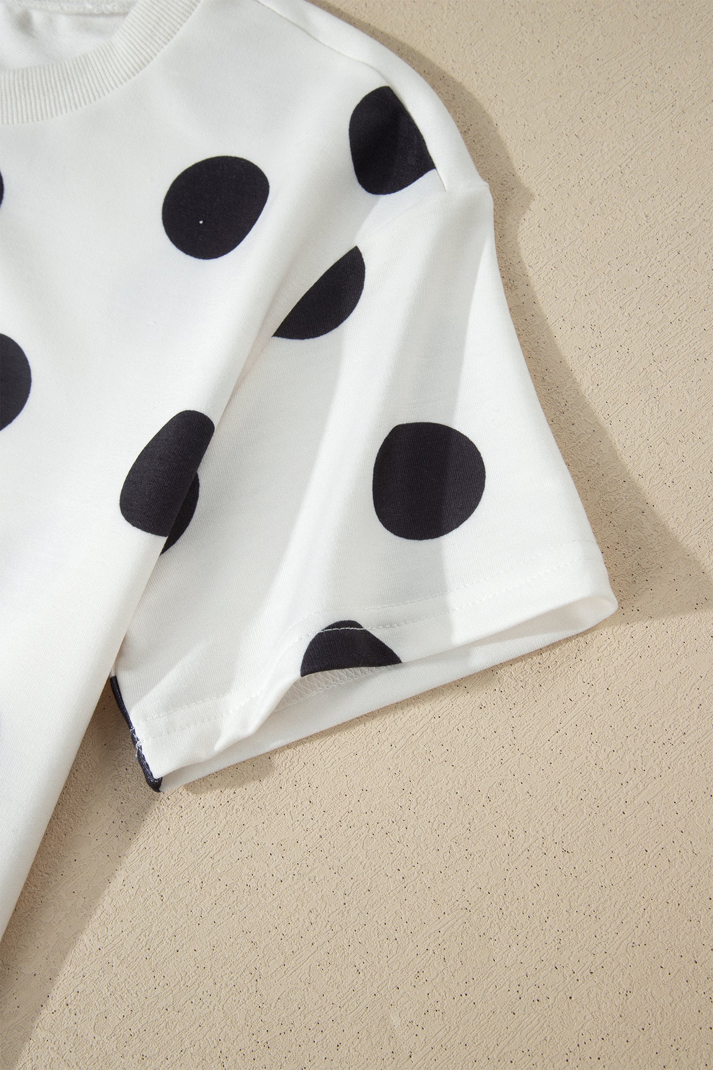 White Polka Dot Short Sleeve Top Casual Skort 2pcs Outfit