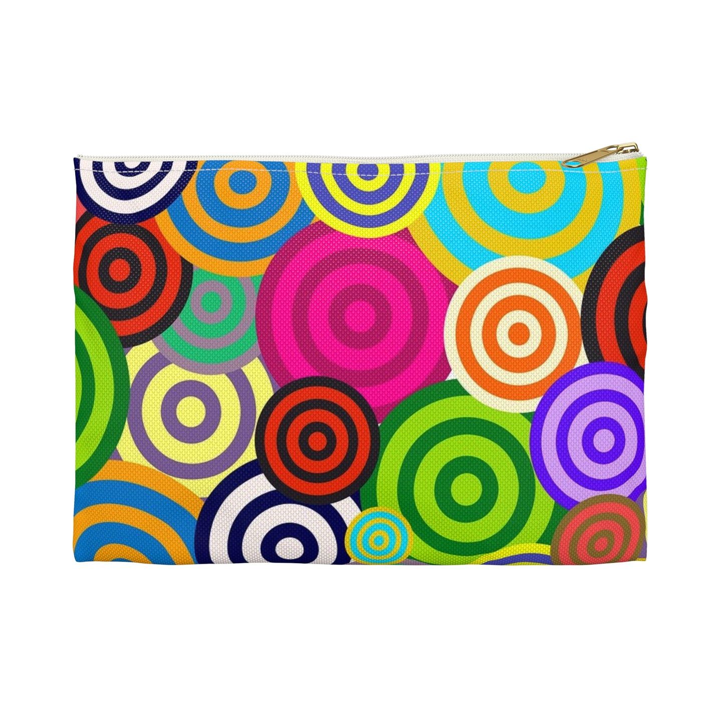 Colorful Circle Accessory Pouch, Fun Travel Organizer, Makeup Bag