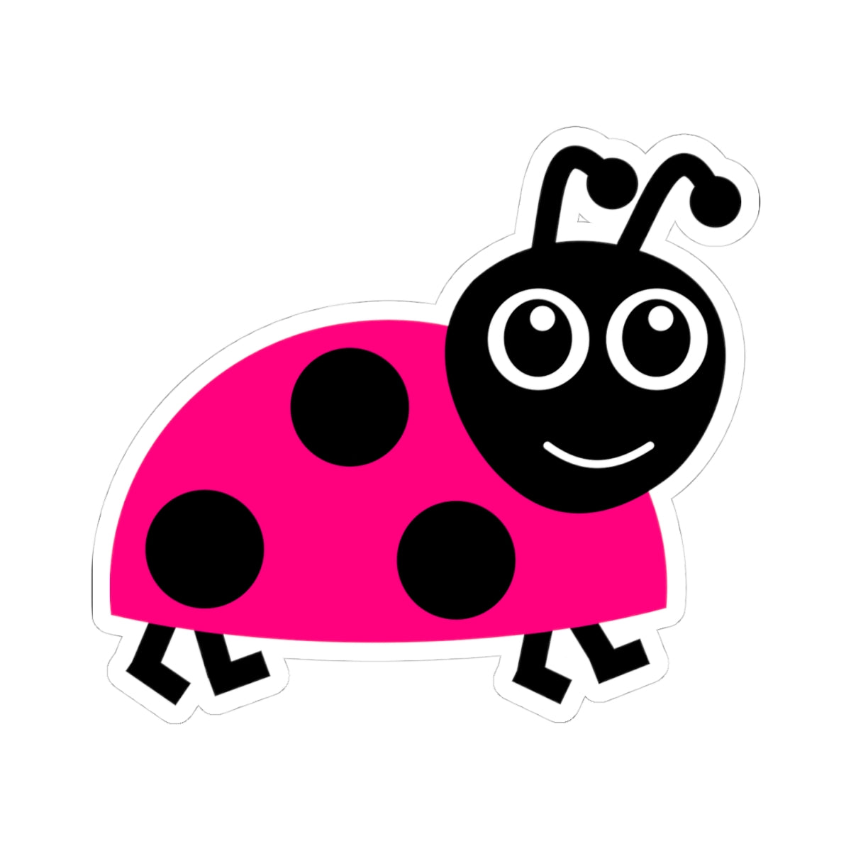 Pink Ladybug Sticker — Cute Kiss-Cut Vinyl Decal for Laptops, Water Bottles & Kids