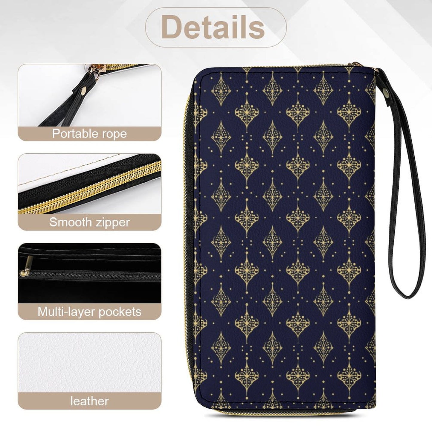Leather Wallet with Wristlet Strap