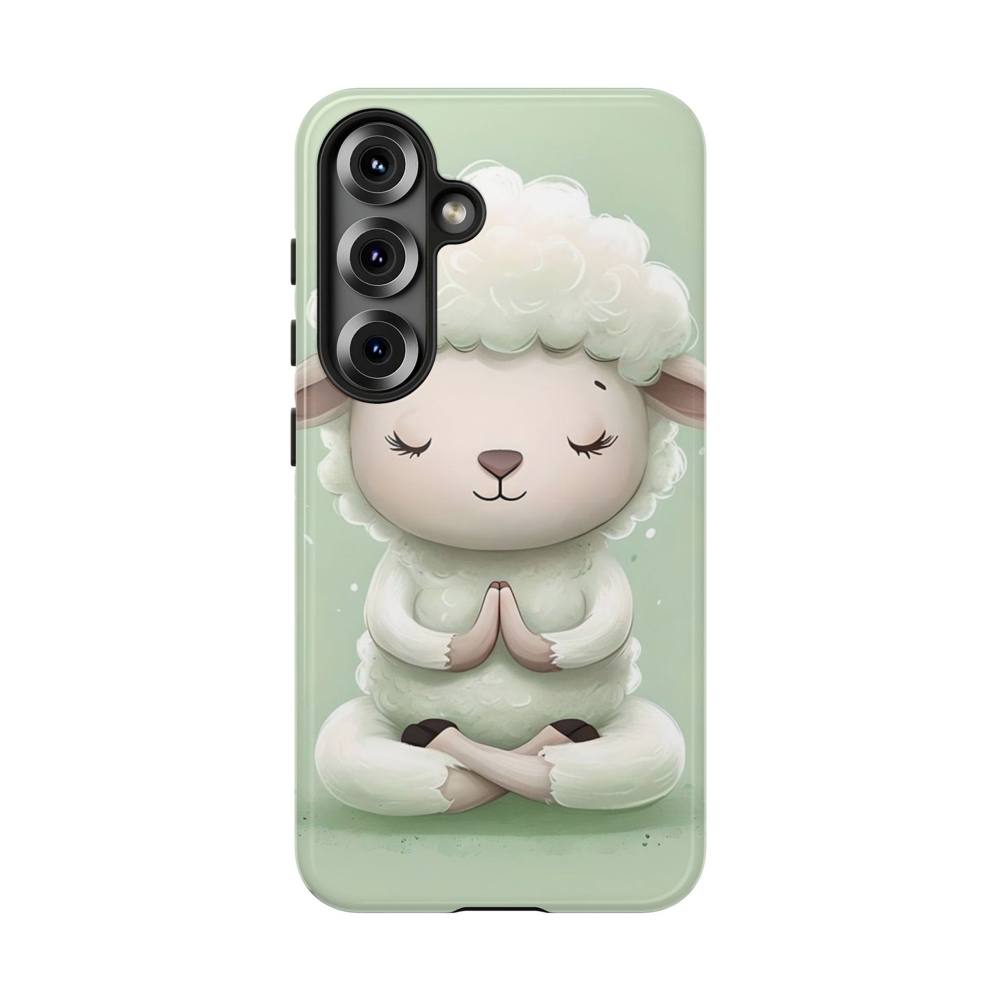 Meditating Lamb Phone Case — Cute Pastel Protective iPhone Cover