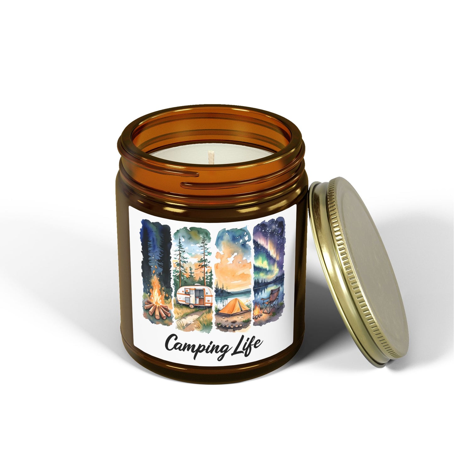 Coconut Apricot Scented Candle — Camping Life 4oz/9oz