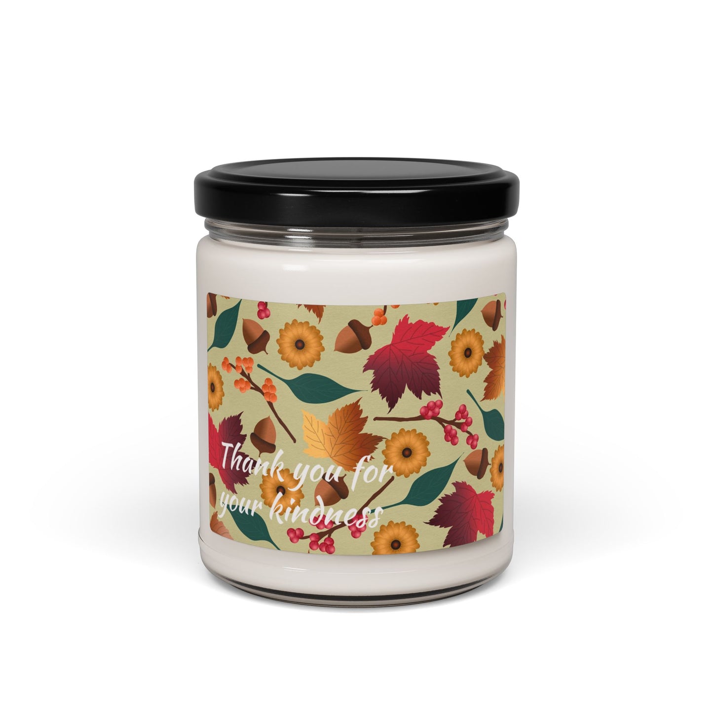Autumn Floral Soy Candle - "Thank You for Your Kindness" 9oz