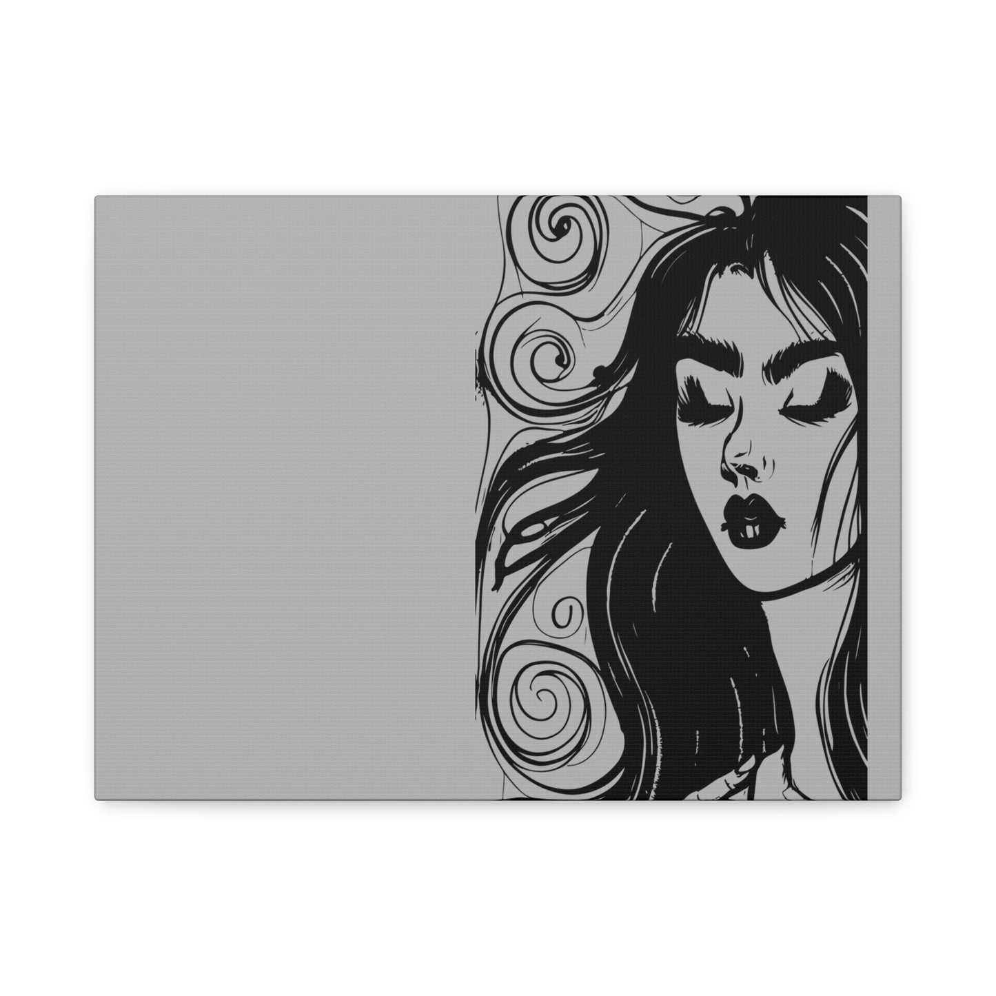 Gothic Woman Portrait Canvas Art — Matte Stretched Wall Decor