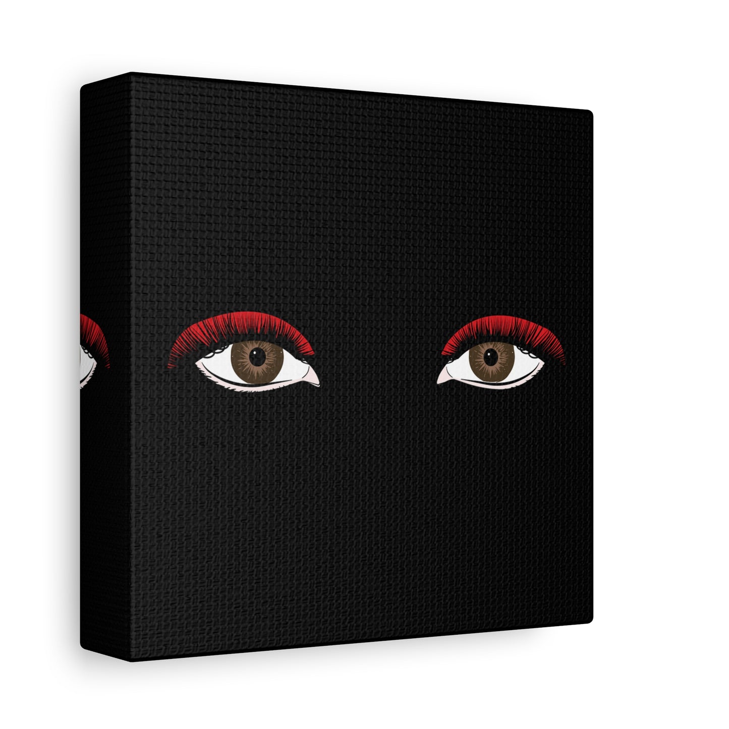 Red Lashes Wall Art Canvas — Glam Eyes Makeup Decor