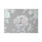 Personalized Floral Glass Cutting Board Letter I