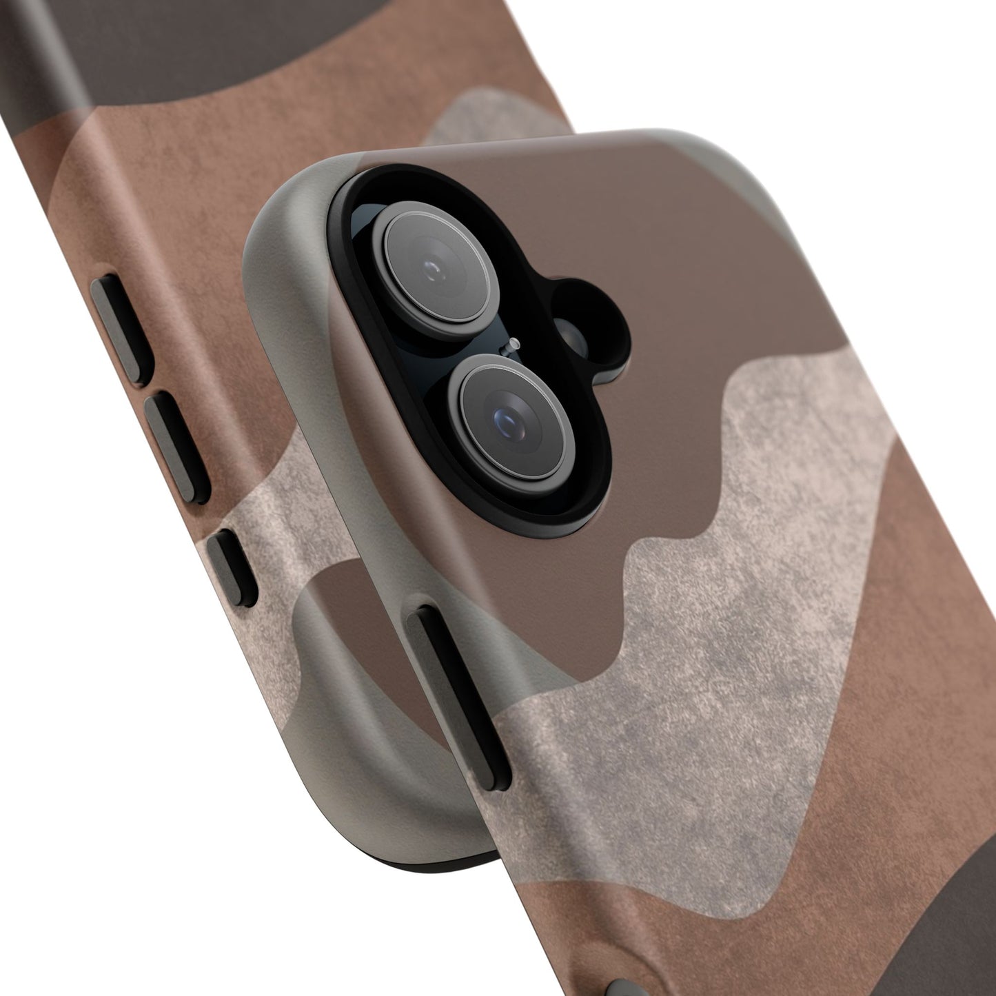 Abstract Earthtone Phone Case — Brown Layered Rugged Tough Case