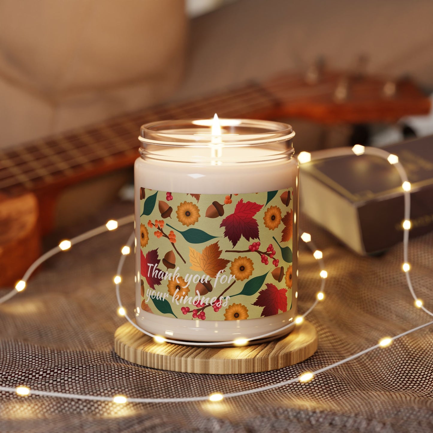 Autumn Floral Soy Candle - "Thank You for Your Kindness" 9oz