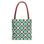 Geometric Mint Tile Tote Bag — Patterned All-Over-Print Shopper