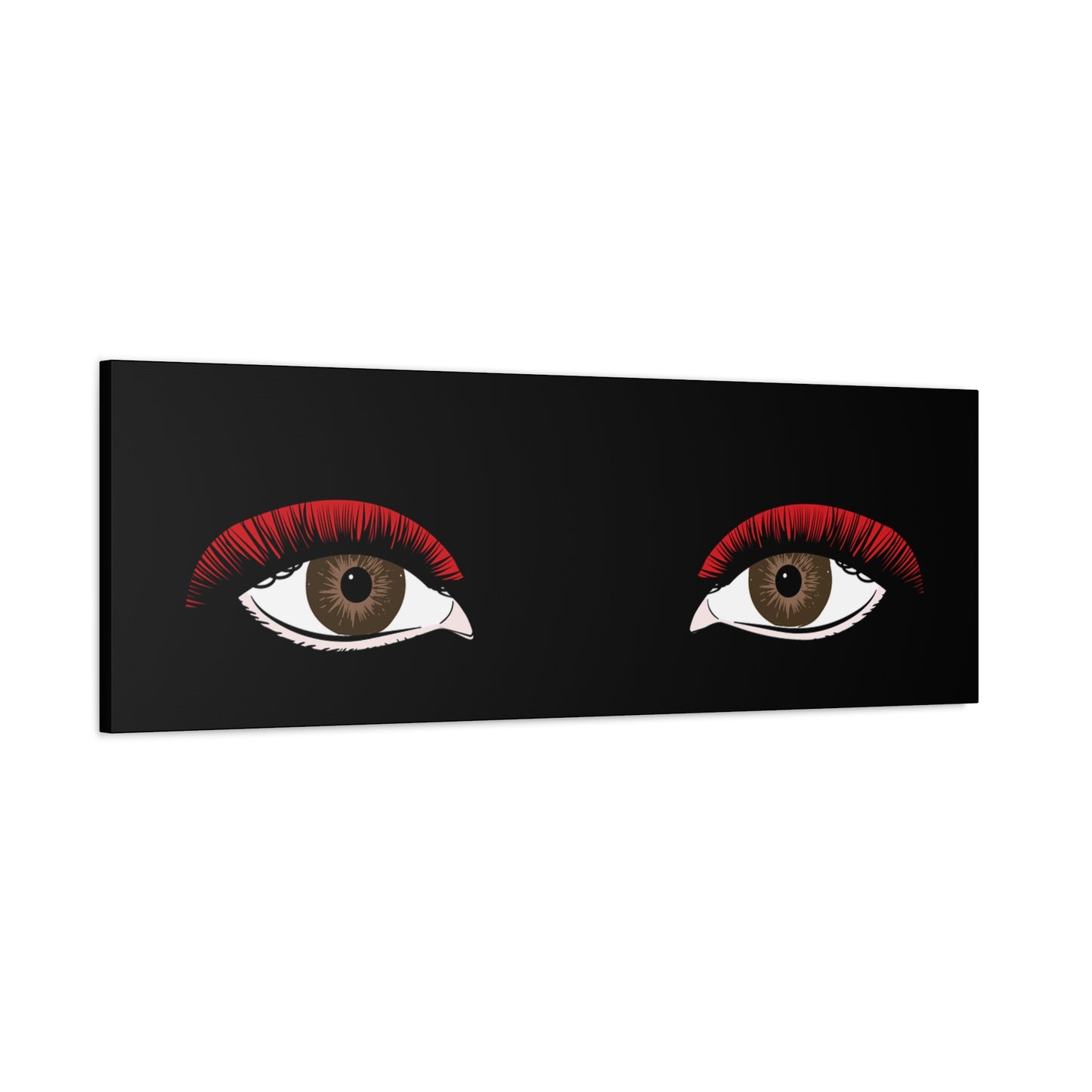 Red Lashes Wall Art Canvas — Glam Eyes Makeup Decor