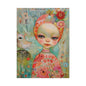 Whimsical Girl & Bird Matte Canvas Wall Art — Stretched Decorative Painting