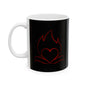 Black Cat Outline Ceramic Mug – Minimal Red Cat Design, 11oz & 15oz