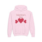 Valentine's Day Kids Hoodie - Pink Heart Trio Youth Sweatshirt