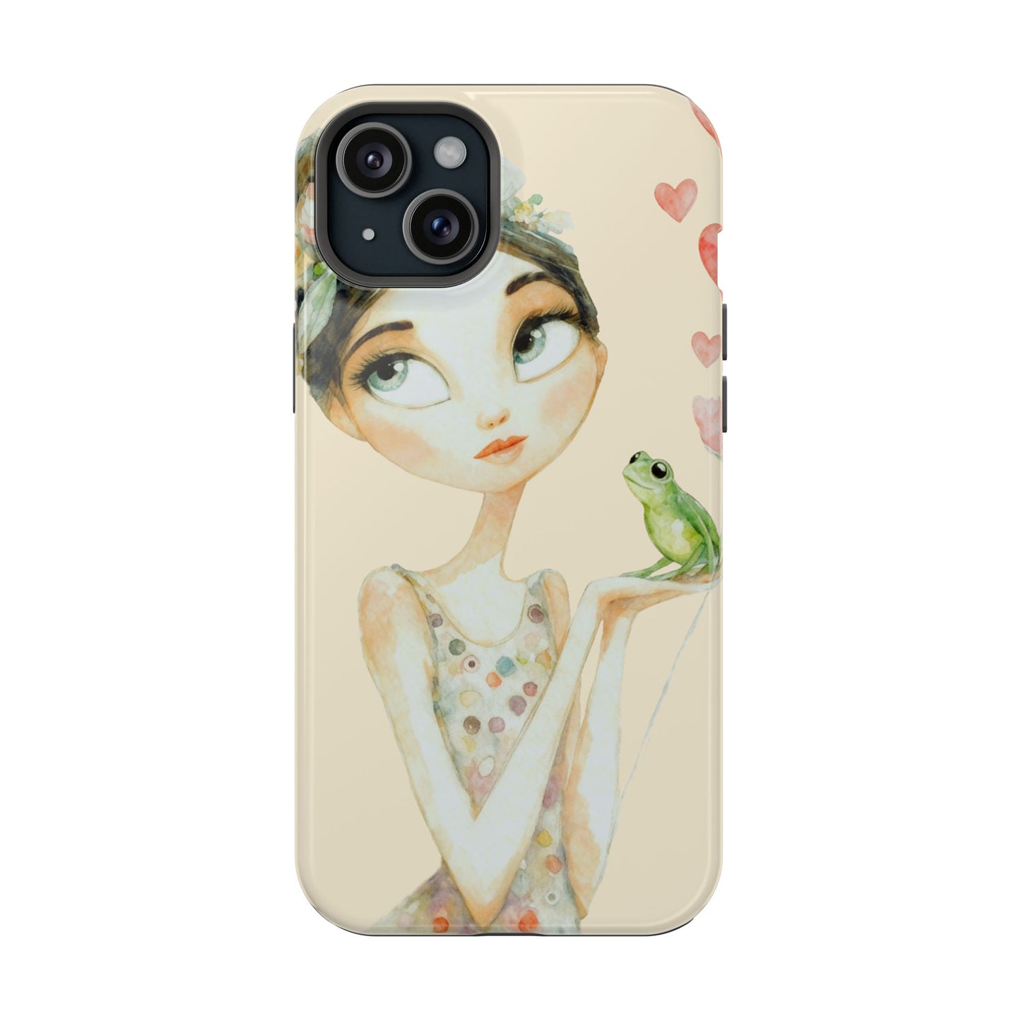 Whimsical Girl with Frog Magnetic Impact Phone Case