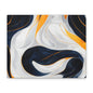 Abstract Navy & Gold Swirl Matte Canvas Wall Art