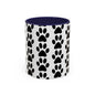 Paw Print Accent Coffee Mug - Dog Lover Gift, Black and White Pet Mug, Cute Animal Decor, Personalized Pet Owner Present, Coffee Tea Cup