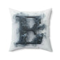 Letter E Smoke Monogram Pillow — Decorative Polyester Throw Pillow