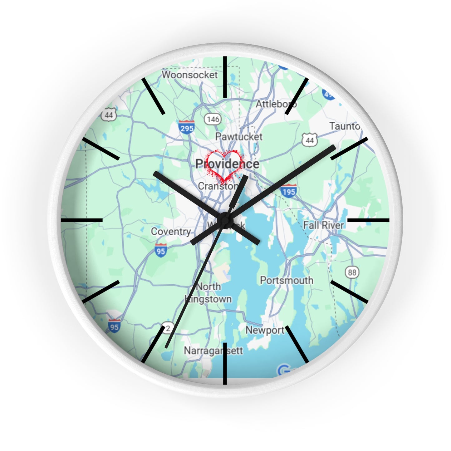 Personalized Providence Map Wall Clock | Unique Home Decor, Gift for New Home, Custom Location Clock, Modern Wall Art, Housewarming Gift