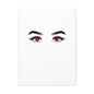 Glam Eyes Matte Canvas Wall Art — Brown Eyes with Red Lashes
