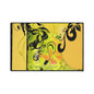 Floral Swirl Heavy Duty Floor Mat — Yellow Green Decorative Entry Rug