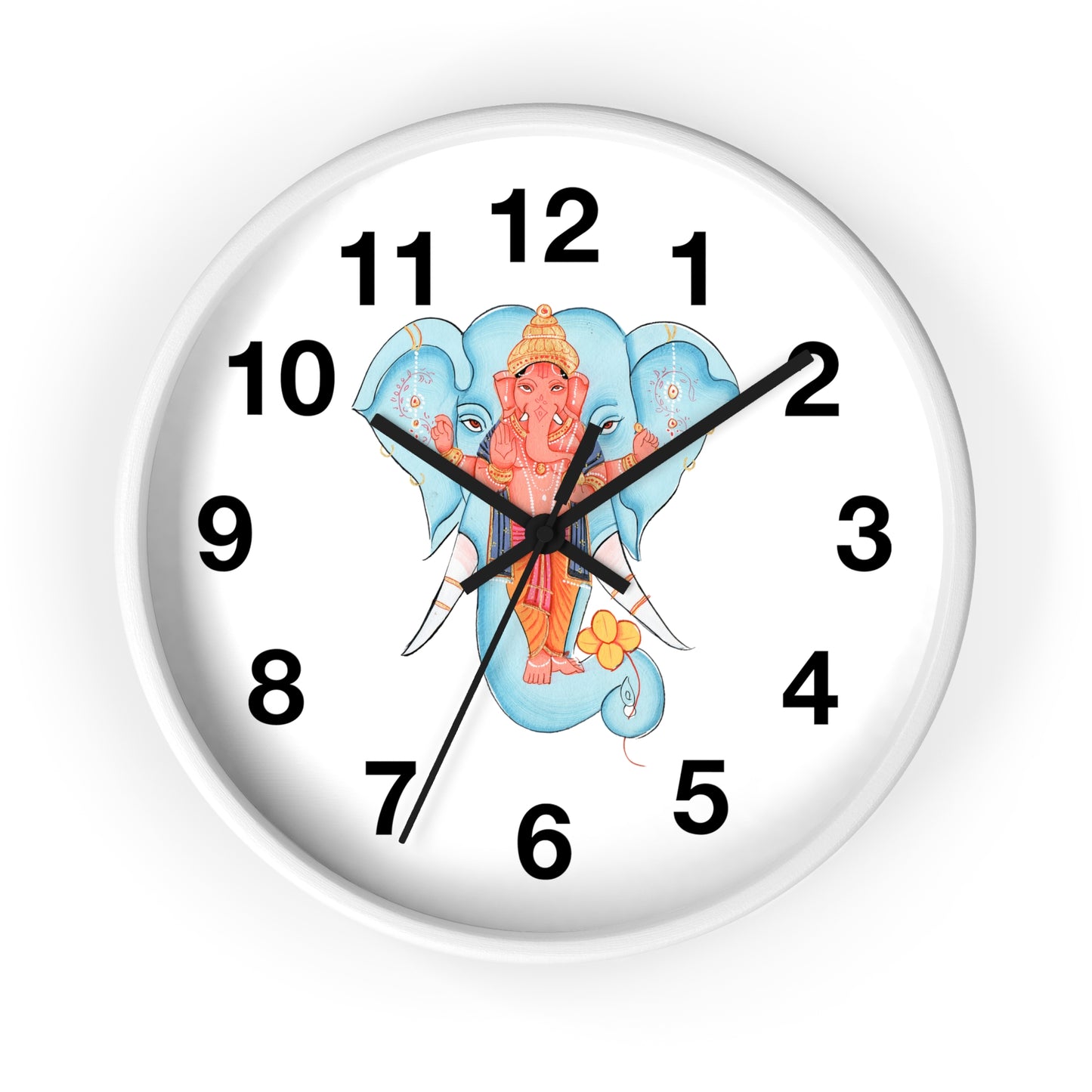 Ganesha Wall Clock, Hindu Home Decor, Spiritual Gift, Boho Wall Art, Timeless Decoration, Unique Timepiece