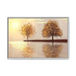 Framed Matte Canvas Wall Art — Golden Autumn Trees Reflection