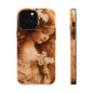 Vintage Floral Girl Magnetic Impact Phone Case — Protective iPhone Cover with Sepia Art