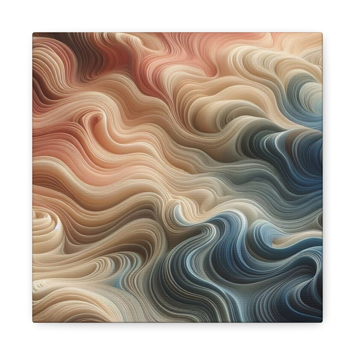 Abstract Swirl Matte Canvas Wall Art — Fluid Earth Tones, Stretched 1.25"