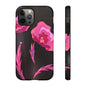 Floral iPhone Case | Tough Cases with Pink Poppy Design, Elegant Flower Phone Cover, Gift for Her, Spring Accessories, Chic Tech