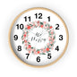 Floral Motivational Wall Clock | Home Decor | Gift for Her | Positive Quote Decor | Pink Wreath Design | Living Room Decor