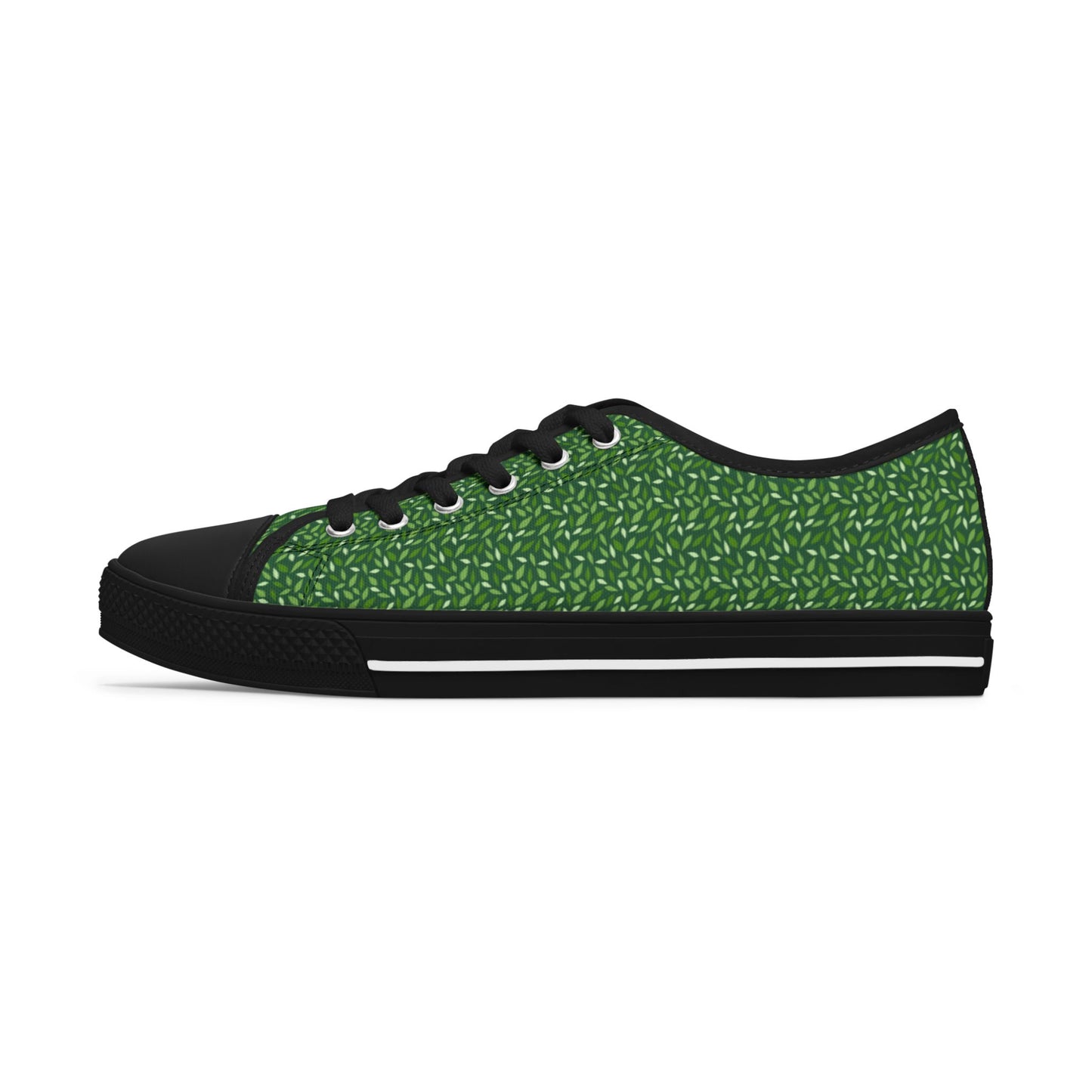 Green Texture Low Top Sneakers — Women's Casual Canvas Shoes
