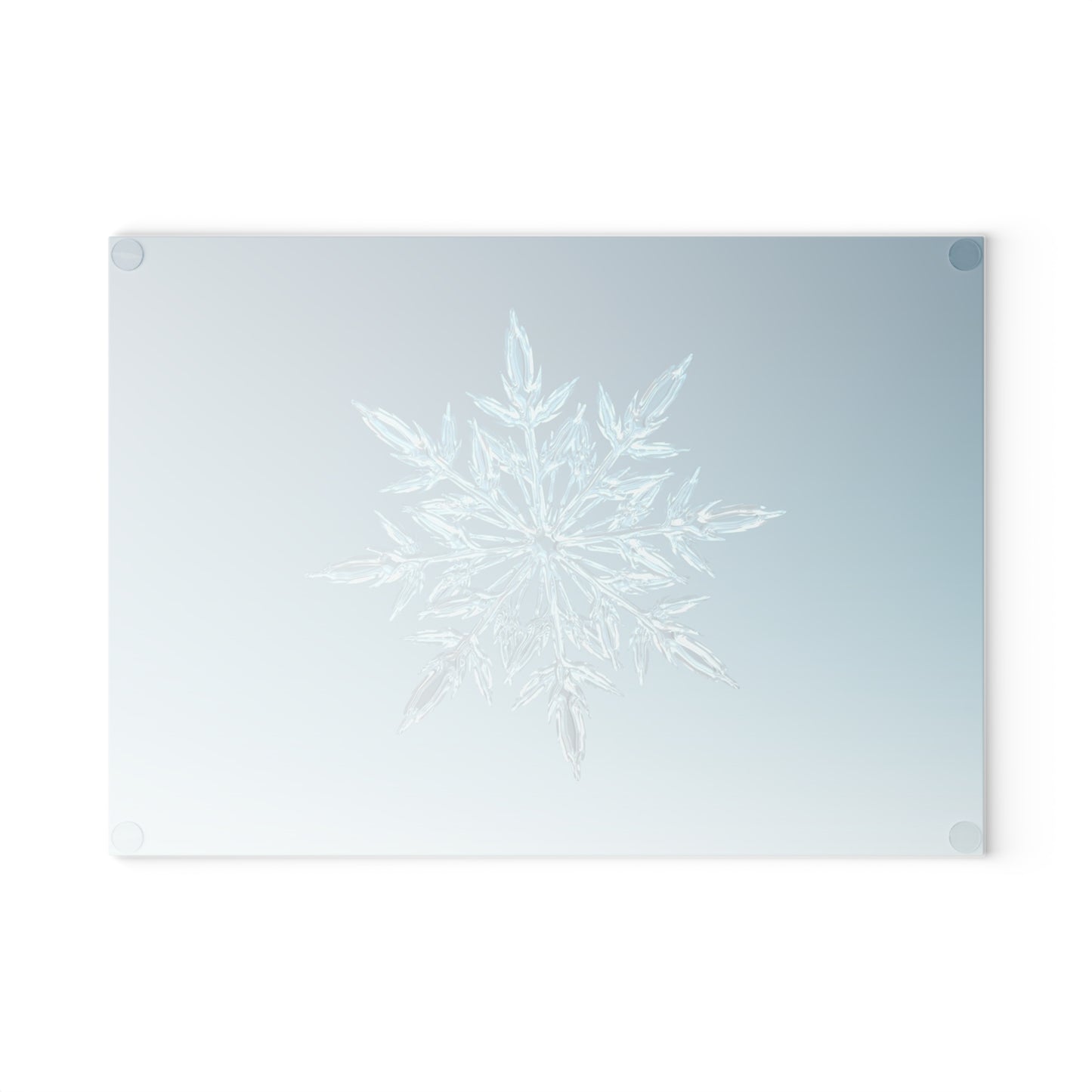 Snowflake Glass Cutting Board — Winter Kitchen Décor & Holiday Gift